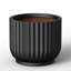 Grand pot de fleurs rond 17 po en béton noir mat (intérieur amélioré) avec trou de drainage-576049495-576049514