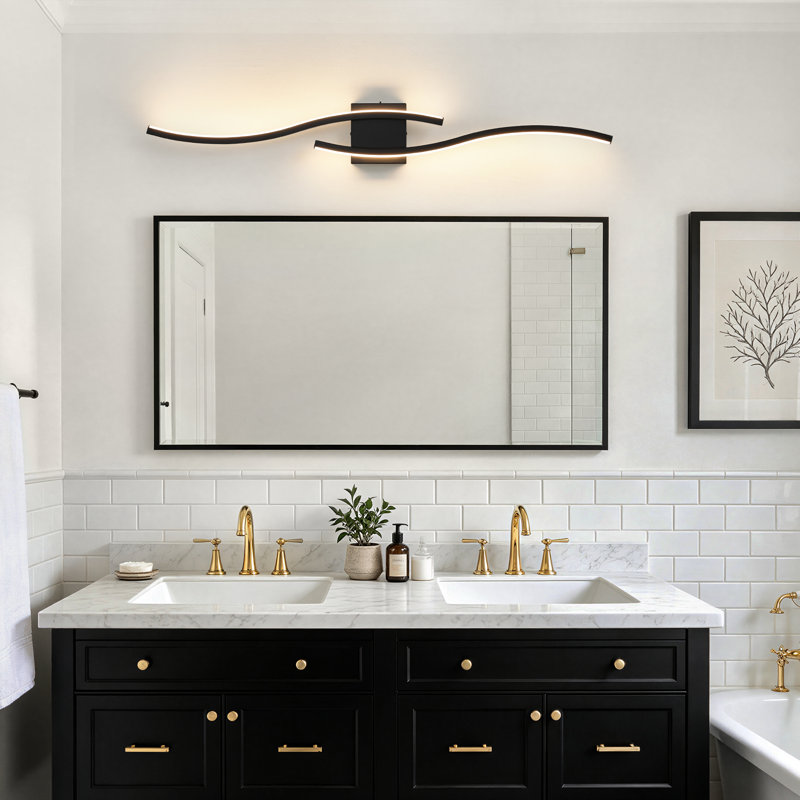Éclairage de meuble-lavabo à DEL 39 po, Noir