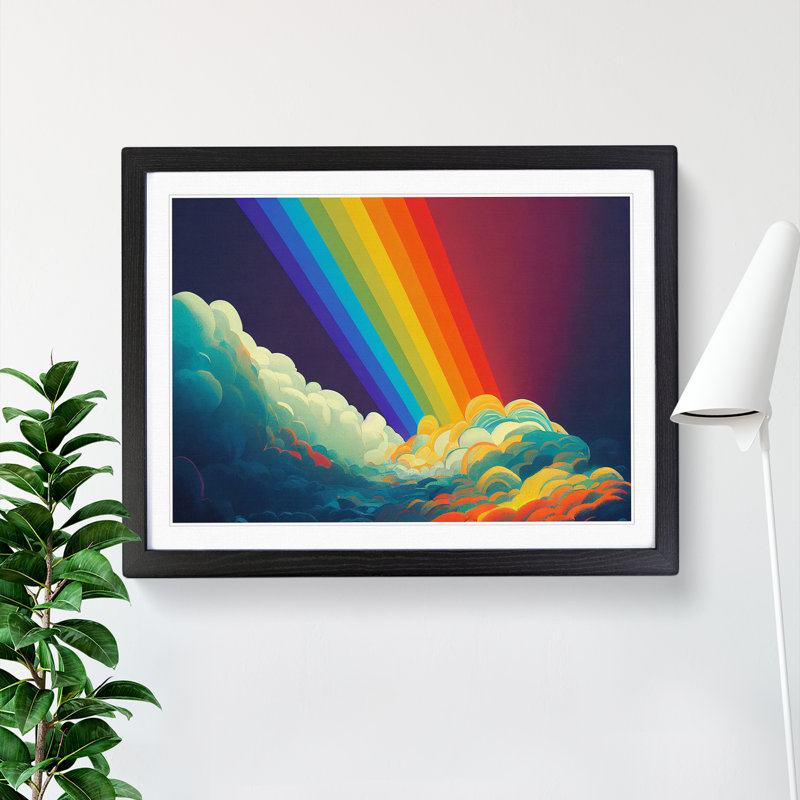 Pop Rainbow Vol.1 Abstract - Single Picture Frame Print, Black, 46cm H x 64cm W x 2cm D
