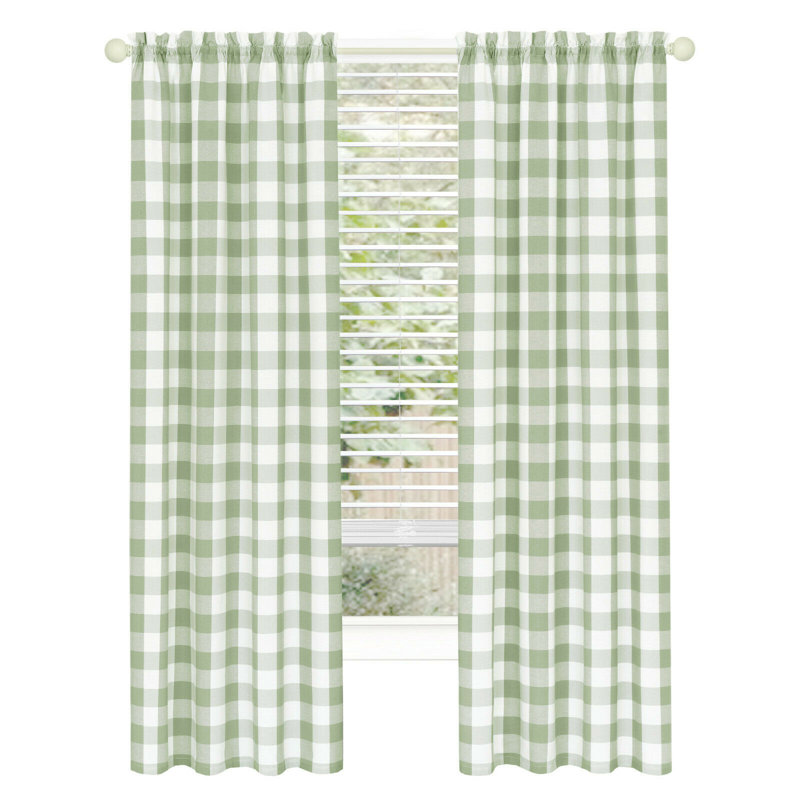 Candias Semi Sheer Liner Pair, Granny Apple Green, 42" W x 84" L