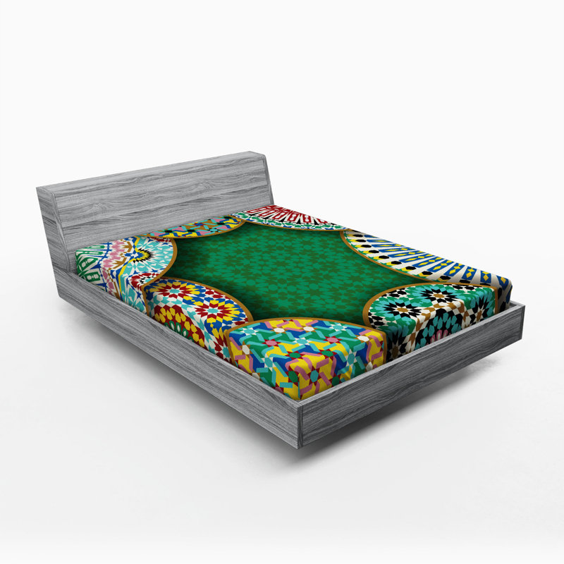 Microfiber Geometric Fitted Sheet, Full Fitted Sheet