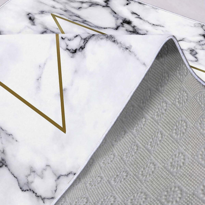 Stylish Hall Carpet (3.3 x 4.9 ft), 100% Polyester, 0.3 in Pile Height | Antibacterial, Non-Slip PVC Dot Underside | Woven Design with 3D Digital Printing | Machine Washable, Perfect for Home Décor & Comfort