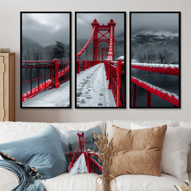 Gamez " Gamez " 3 - Pieces, 40" H x 60" W, Black Floater Framed