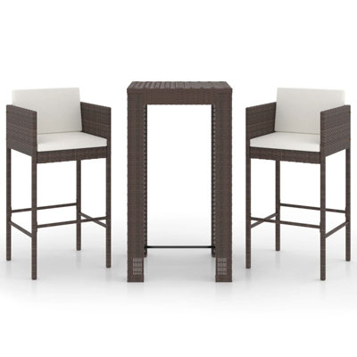 Garden Bar Set with Cushions Patio