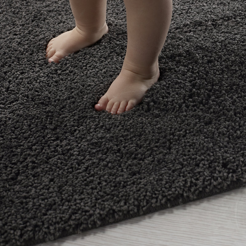 Buddy Shaggy Bath Mat, Grey, 80cm L x 50cm W