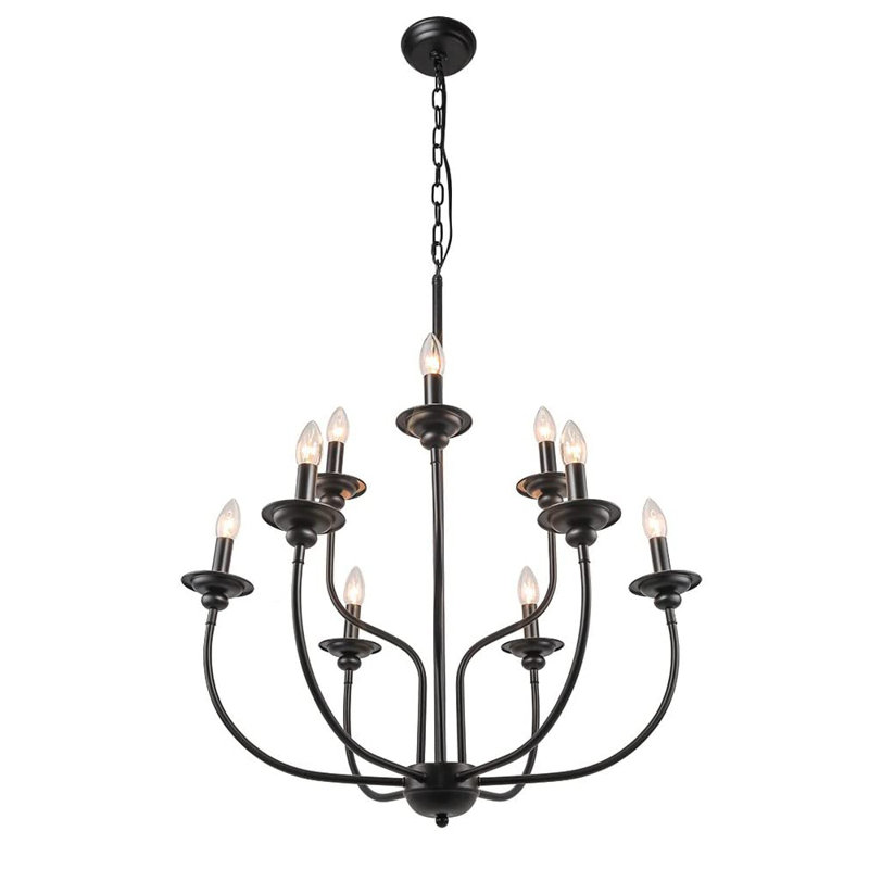 Lustre classique / traditionnel à 9 lumières de style bougie Emilyn