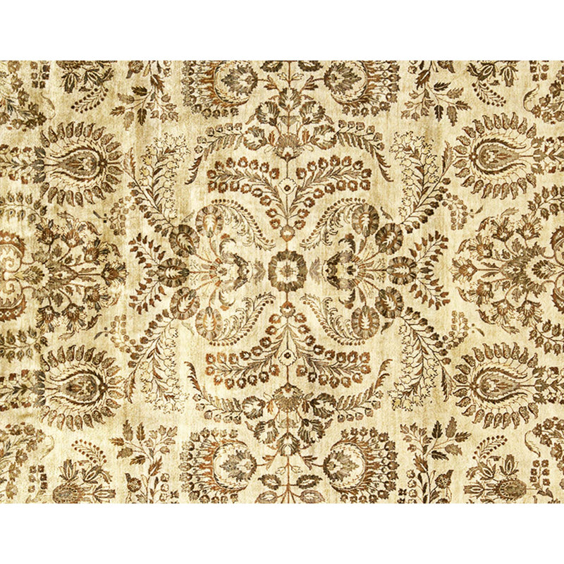Hand Knotted Wool Area Rug in Beige