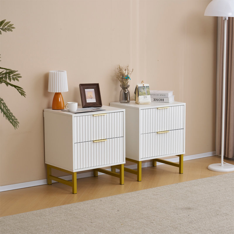 Ashanee 50cm W Bedside Table, White