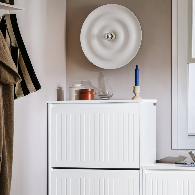 Shoe Storage Cabinet, White, 3
