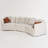 Modern Curved Sofa, Linen Removable Slipcover, Solid Wood Frame And Throw Pillows