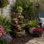 Dories Handcrafted Outdoor Weather Resistant Floor Fountain with Lights