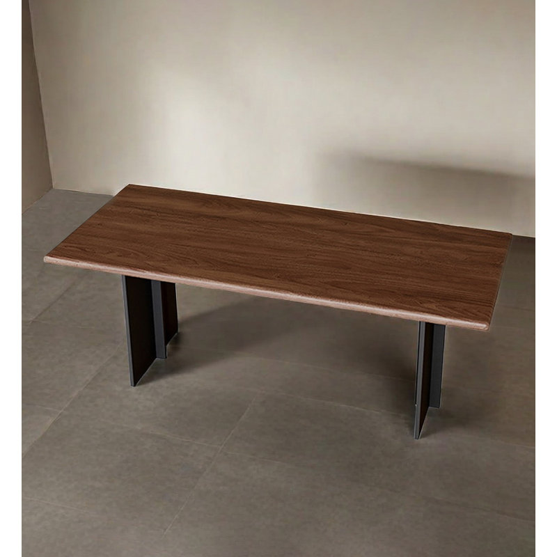 Nordic Retro Walnut Rectangular Dining Table, 29.53”H x 62.99”L x 31.50”W
