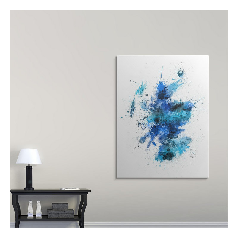 «Écosse, peinture, éclaboussures de carte» par Francy, impression, H 24 po x l 18 po x P 1,5 po, Toile