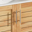 Meuble-lavabo antique de 30 po avec lavabo en céramique, meuble-lavabo moderne Mid-Century avec 2 portes à fermeture en douceur et grand espace de rangement, ensemble de meuble-lavabo simple autoportant rétro