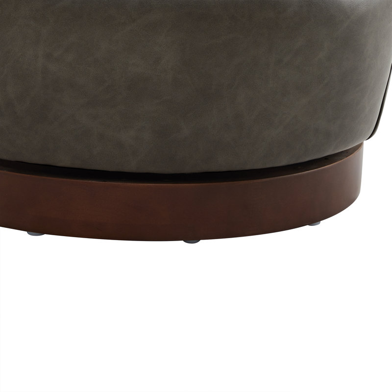 Fauteuil en cuir 29,1 po Brishen, Similicuir gris foncé