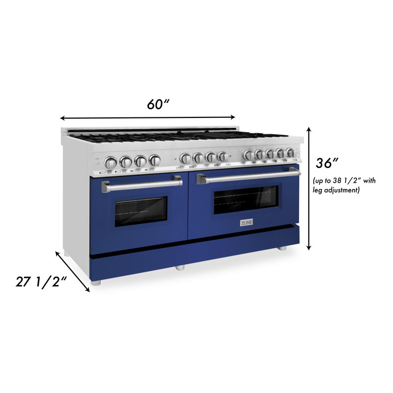 ZLINE 7,4 pieds cubes Pi. Cuisinière Legacy, Bleu, acier inoxydable mat