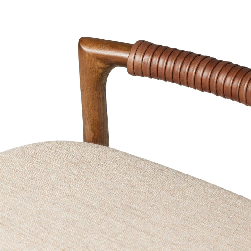 Baden Stool, Lamont Nettlewood, Haven Tobacco/Genuine Leather, Bar Stool (30" Seat Height)