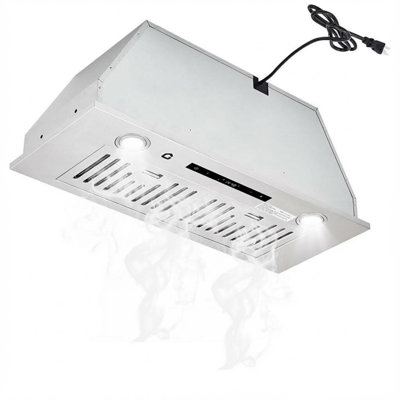 30" Under Cabinet Range Hood, Kitchen Vent Hood, 3 Speed Settings, Stainless Steel, Gesture, Touch & Remote Control, 450 CFM, LED Lights, Ducted/Ductless Convertible Duct Hood, Easy Install