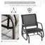 Ensemble 2 pièces de balançoire de véranda, cadre en métal, chaises de balançoire pivotantes en tissu respirant avec accoudoirs incurvés pour jardin noir