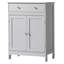 Armoire de rangement de salle de bain grise avec 2 portes et 1 tiroir-1118837248
