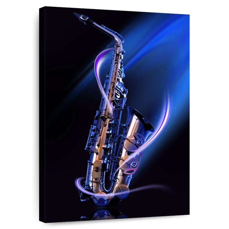 Saxophone lumineux Abarca, H 48 po x l 32 po