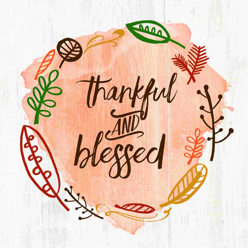 «Thankful and Blessed», reproduction sur toile tendue, H 36 po x l 36 po