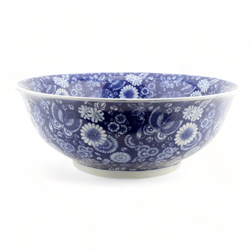 Porcelain China Decorative Bowl, 6" H x 16" W x 16" D
