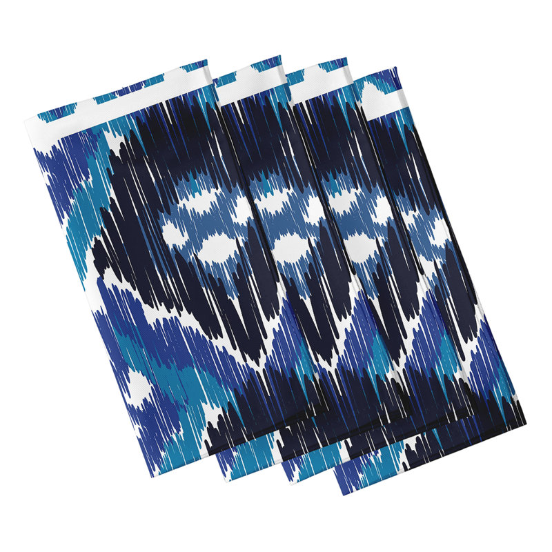 Ocala Polyester Ikat Square Napkin, Blue