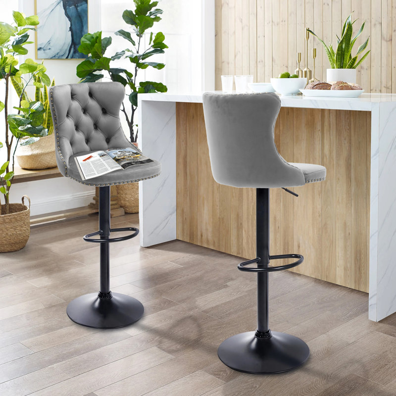 Tabouret pivotant à hauteur réglable Kosten, Gris