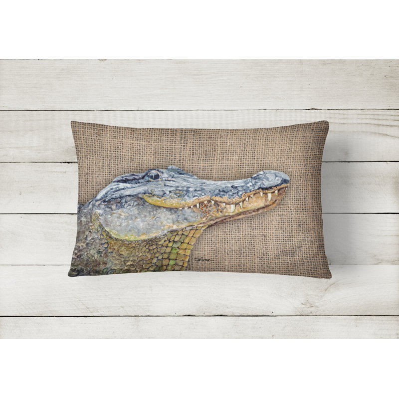 Alligator Brown/Gray Indoor/Outdoor Throw Pillow