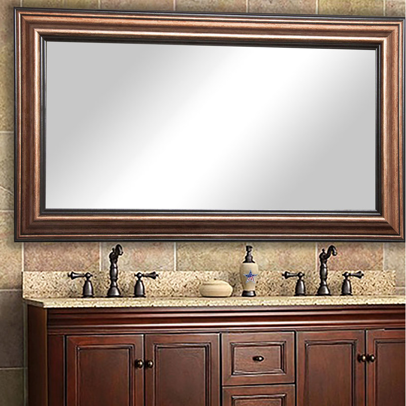 Miroir de salle de bain Carmenlita, H 65,5 po x l 39 po, Bronze / Noir