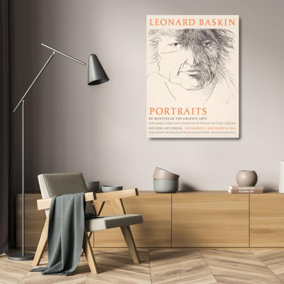 "Portraits de maîtres des arts graphiques" par Leonard Baskin - Art mural sur toile tendue avec châssis