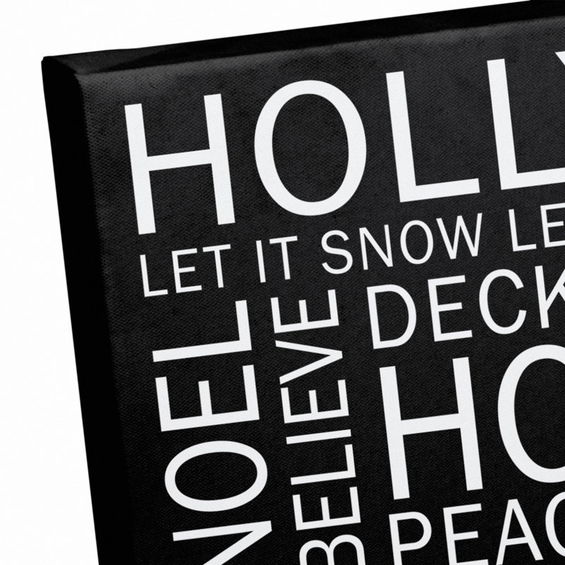 «Christmas Sayings», impression sur toile tendue, Noir, H 11 po x l 14 po x P 1,25 po