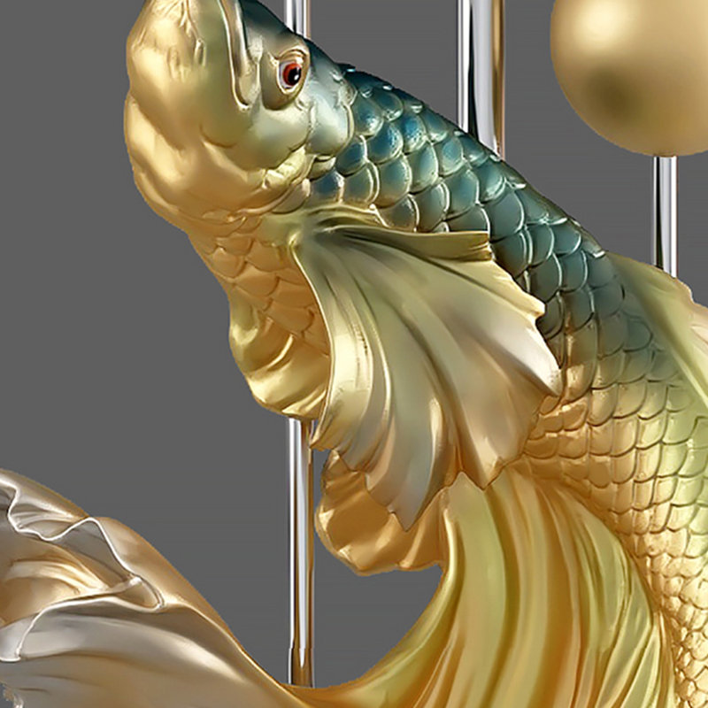 62.99"Large floor-standing gold decorative fish bowl set