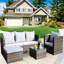 Table basse avec coussins Pe Outdoor