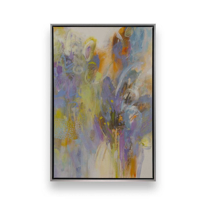 Spring Loaded by Janet Bothne Art Print, Argent argent, «Floater», reproduction encadrée sans passe-par, H 16 po x l 12 po