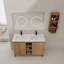 Meuble-lavabo autoportant 48 po avec lavabo double et support de rangement, portes à fermeture douce