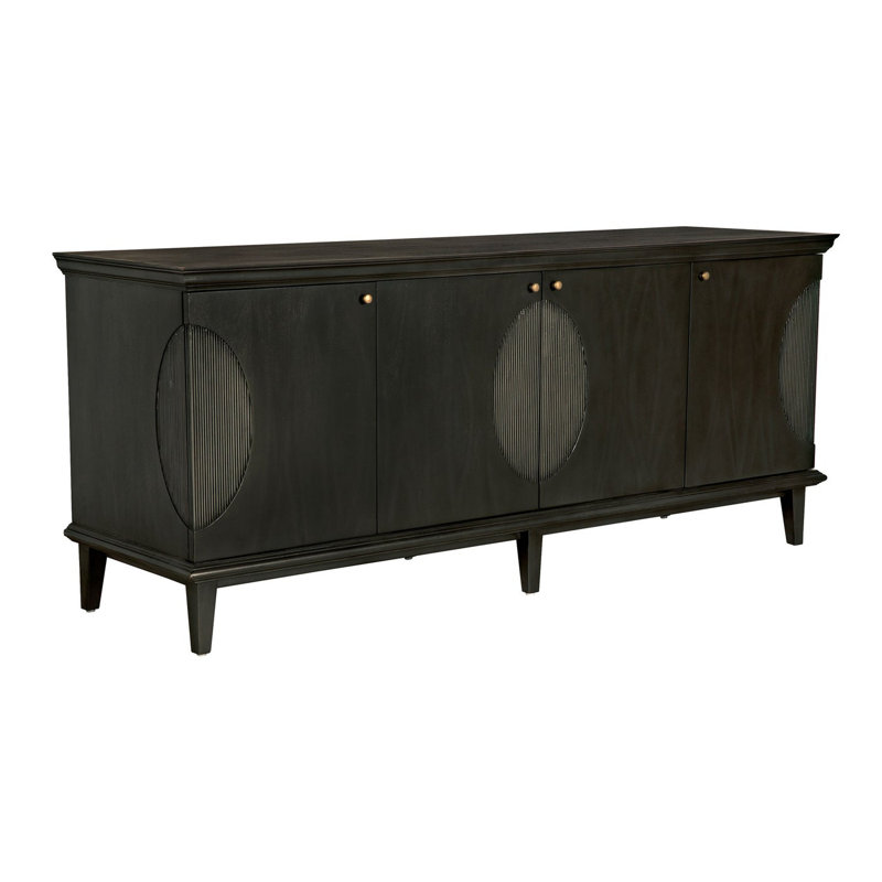 Dumont 74.5'' Black Mahogany Hand-Carved Sideboard