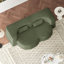 Canapé-lit moderne avec 2 coussins, canapé-lit en velours côtelé moelleux convertible, matelas pliant de 15 po pour le salon, lit d'invité, aucun assemblage requis, vert