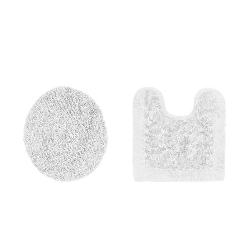Moriceau 100% Cotton Tufted Reversible Contour Mat with Toilet Lid Cover Machine Washable Extra Soft & Absorbent 2 Piece Premium Bathroom Rug Set