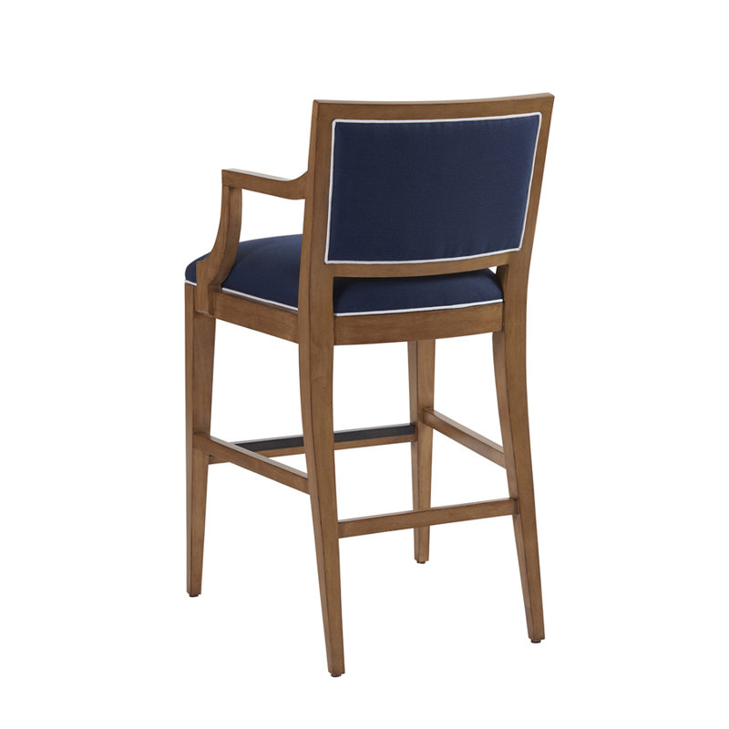 Newport Eastbluff Upholstered Counter Stool, Sailcloth, Blue, Bar Stool (30" Seat Height)
