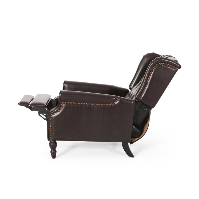 Fauteuil inclinable par pression 28,5 po Alta, Similicuir brun, 42,5 po H x 28,5 po L x 34,5 po P