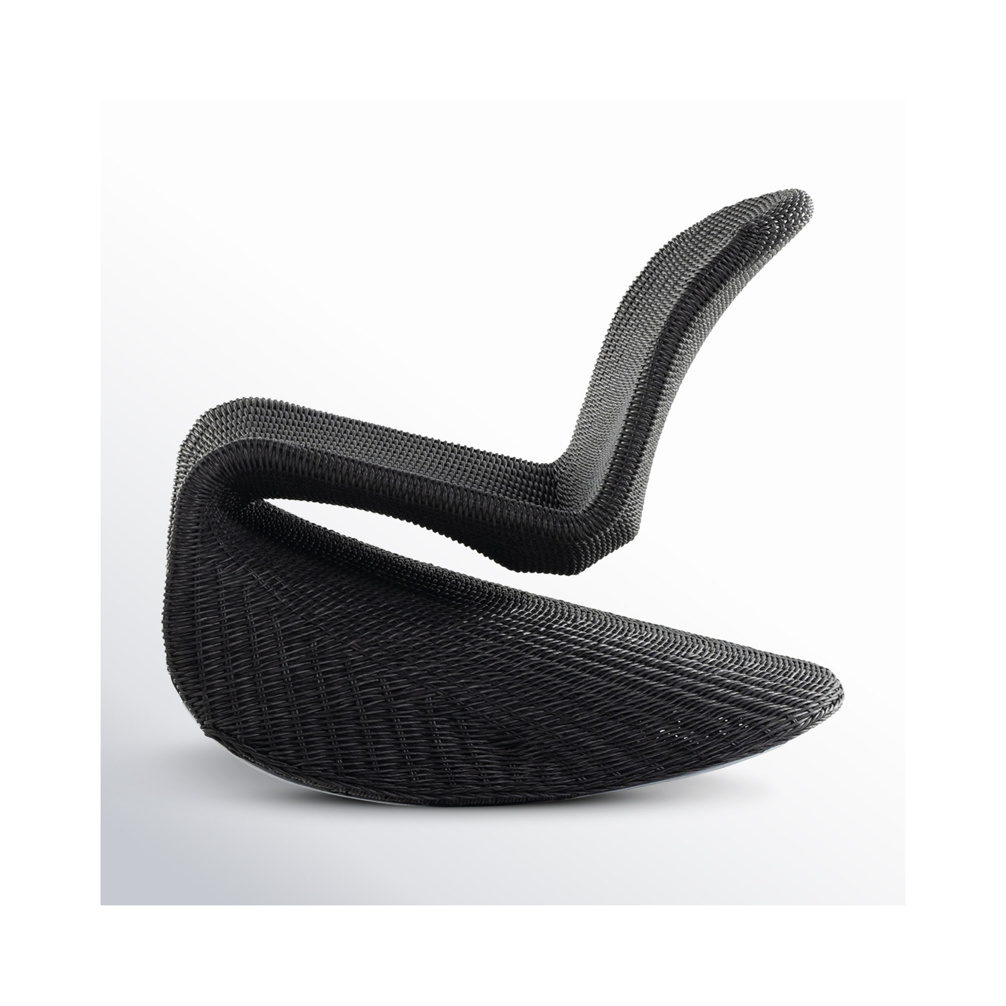Daughtery Wicker Outdoor Armless Lounge Chair, Vintage Coal