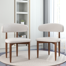  Modern Upholstered Solid Wood Boucle Dining Chair (Set Of 2)