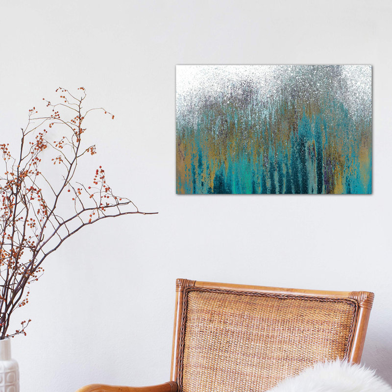 Teal Woods by Roberto Gonzalez - Wrapped Canvas Painting, 30.48 cm H x 45.72 cm W