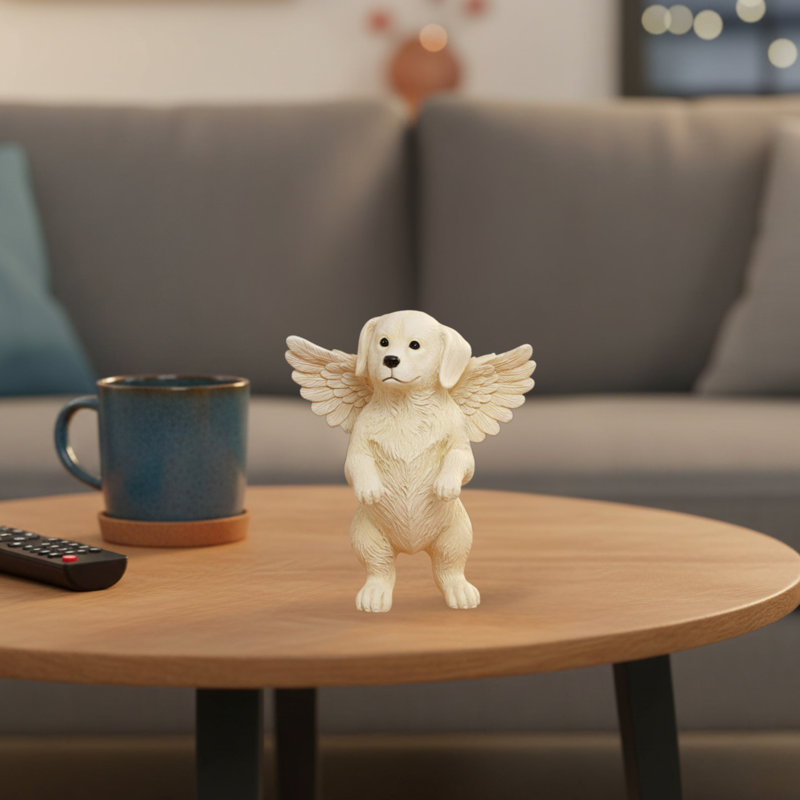 Figurine de chien ange en résine