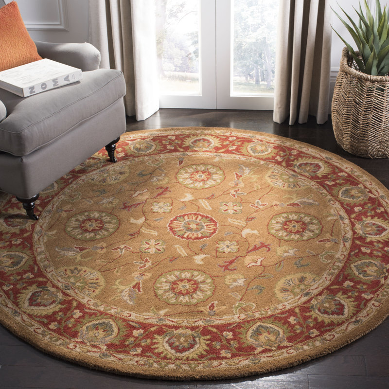 Hebron Hand Tufted Wool Oriental Rug, Round 6'