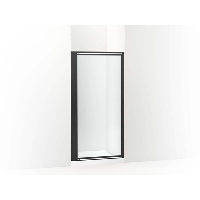 Attend 69" H Pivot Shower Door With 1/8"-Thick Glass, Black