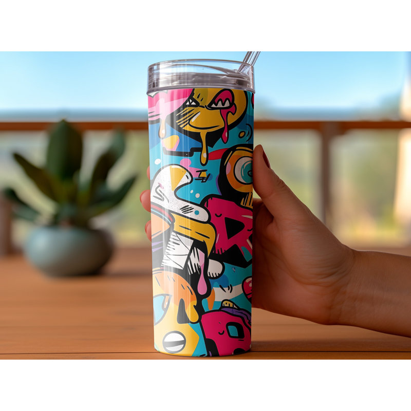 Choose Handmade Tumblers 591ml Vacuum Insulated Stainless Steel (18/8) Travel Tumbler with Straw