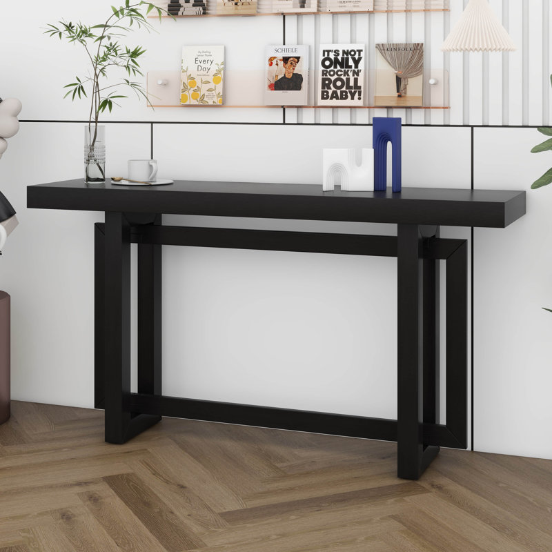Console 59 "en bois massif, Noir, Noir